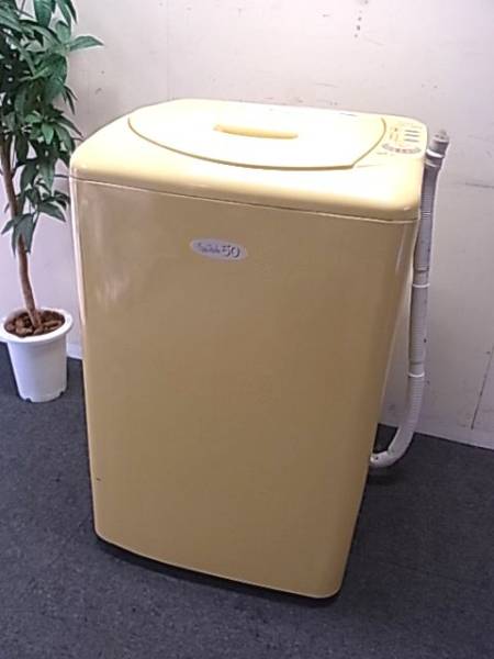 ★動作〇★ 全自動電気洗濯機 SANYO ASW-50T 5kg 2005年製 サンヨー 洗濯機 SANYO サンヨー 全自動電気洗濯機 ASW-PT50 イエロー 5.0kg Y(5kg以上
