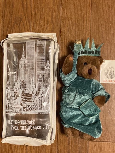 ★送料込み！値下げ　タグ付きニューヨーク土産N.Y Teddy：自由の女神テディベア　テディベアぬいぐるみ/全長約21cm/専用ケース入り_3