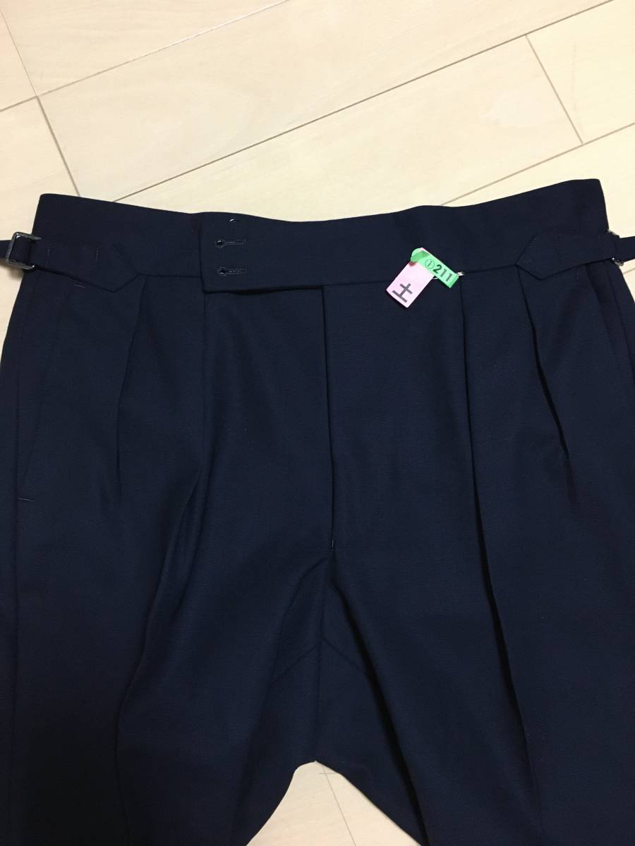 美品 ゼルビーノ 本格オーダースーツ ネイビー 無地 48 カノニコ 4PLY 