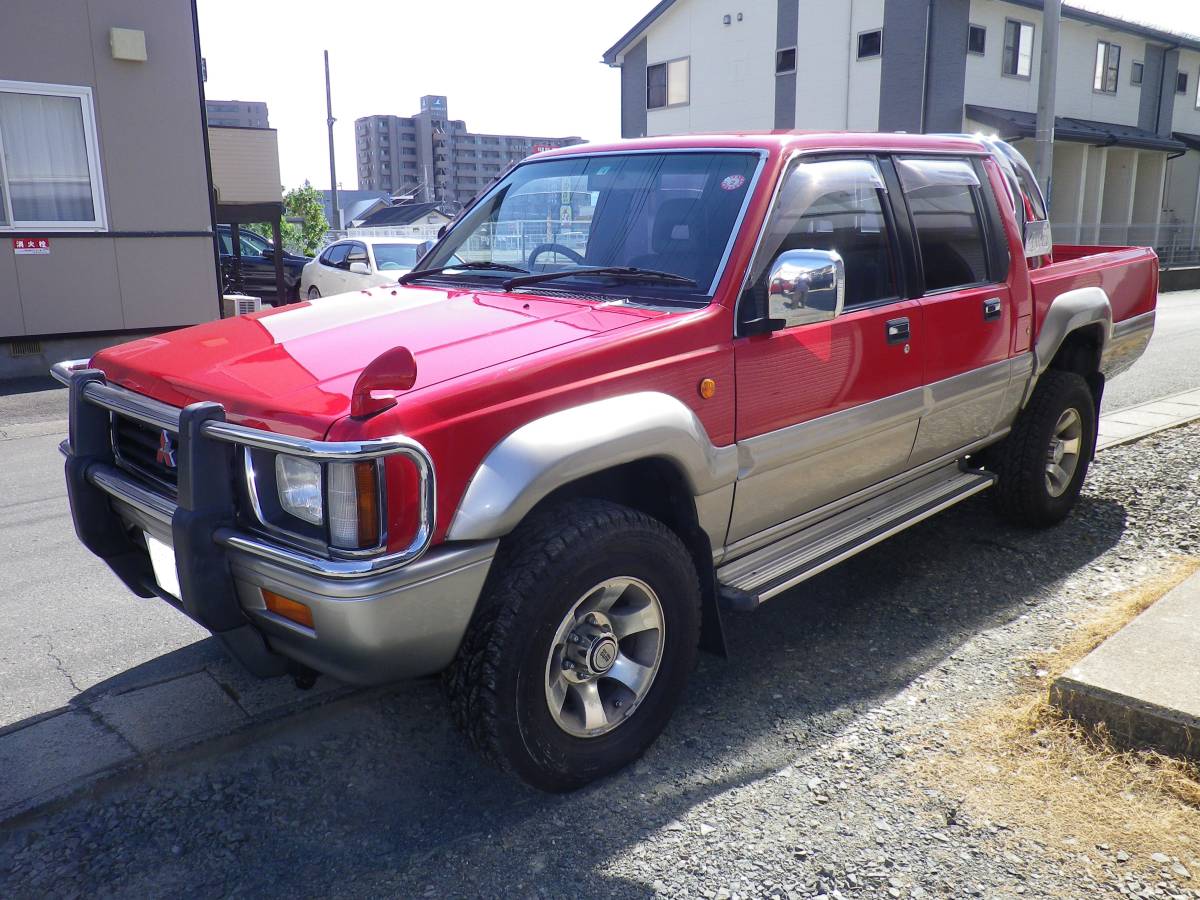 ◆ 三菱ストラーダ Wキャブ４WD ディーゼルターボ F5 希少 車検長い ◆