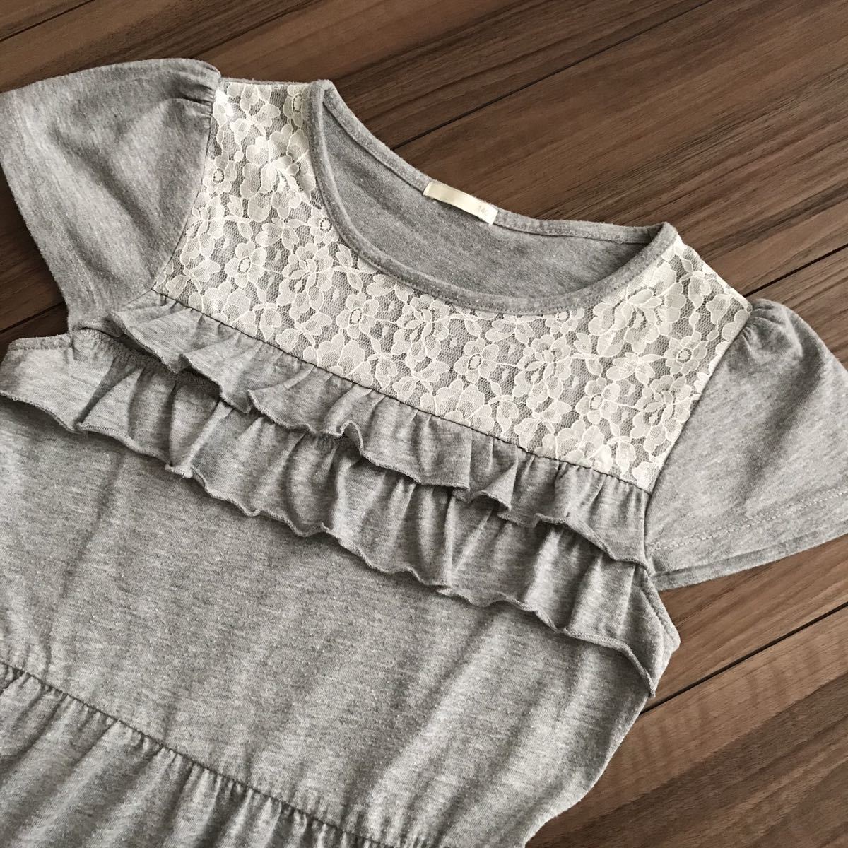 Gu 半袖可愛いワンピース140 グレー フリル レース 女の子用 売買されたオークション情報 Yahooの商品情報をアーカイブ公開 オークファン Aucfan Com