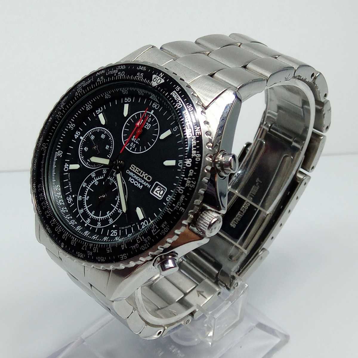 稼働品】SEIKO セイコー 7T92-0CF0 クォーツクロノグラフ腕時計 SEIKO