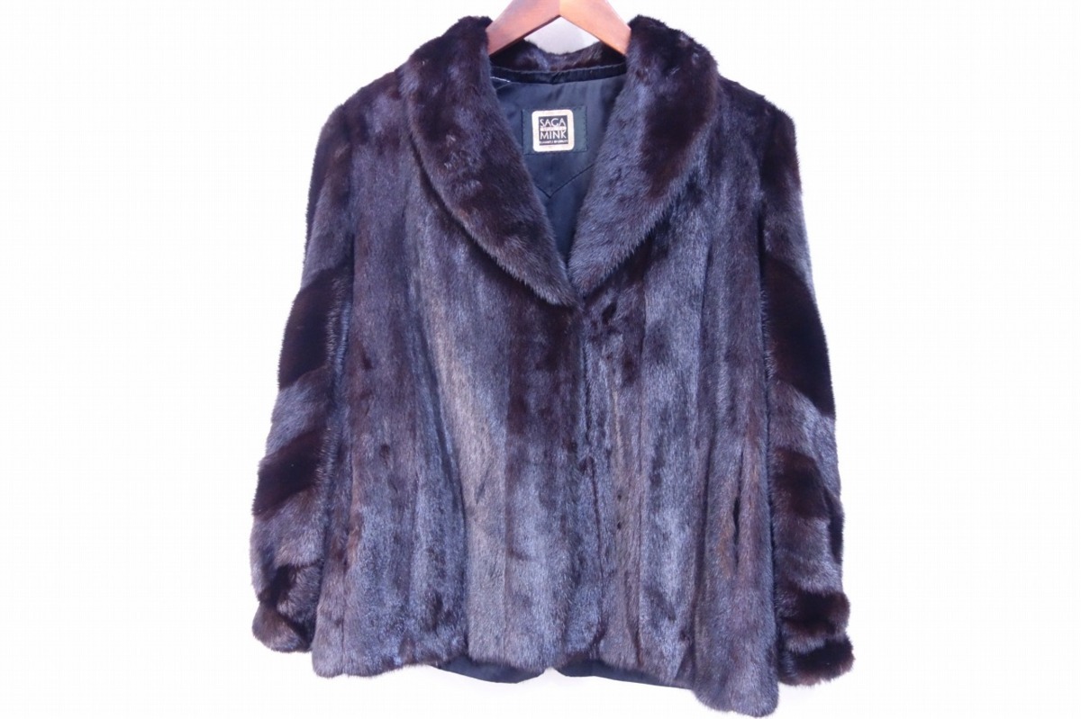 □【SAGA MINK】サガミンク☆本物/ミンクファーコート/13[L～XL]黒 
