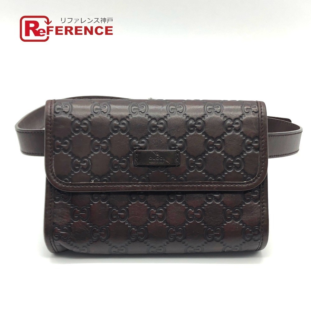 GUCCI グッチ 152597 ウエストポーチ ボディバッグ シマライン ヒップバッグ・ウエストバッグ レザー ユニセックス