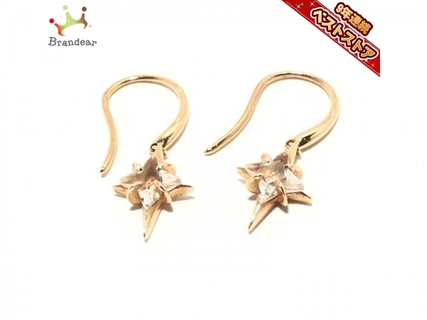 スタージュエリー STAR JEWELRY ピアス K10 ラインストーン/スター