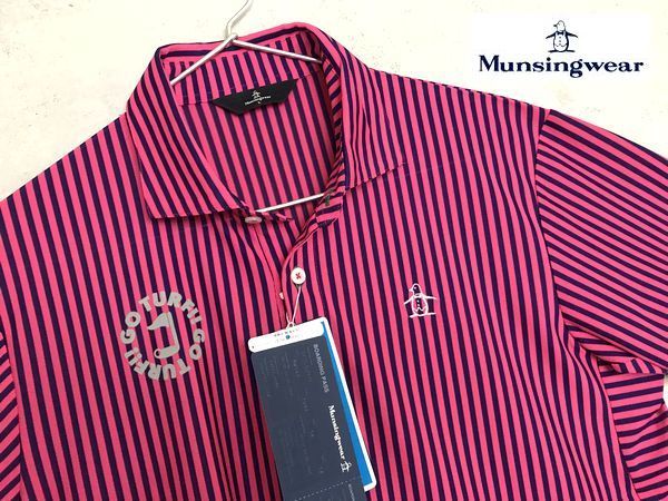  14000円+税 L マンシングウェア 3℃差クーリング ワイドカラー半袖 ポロシャツ ピンクストライプ(マンシング)｜売買されたオークション情報、yahooの商品情報をアーカイブ公開 - オークファン シャツ