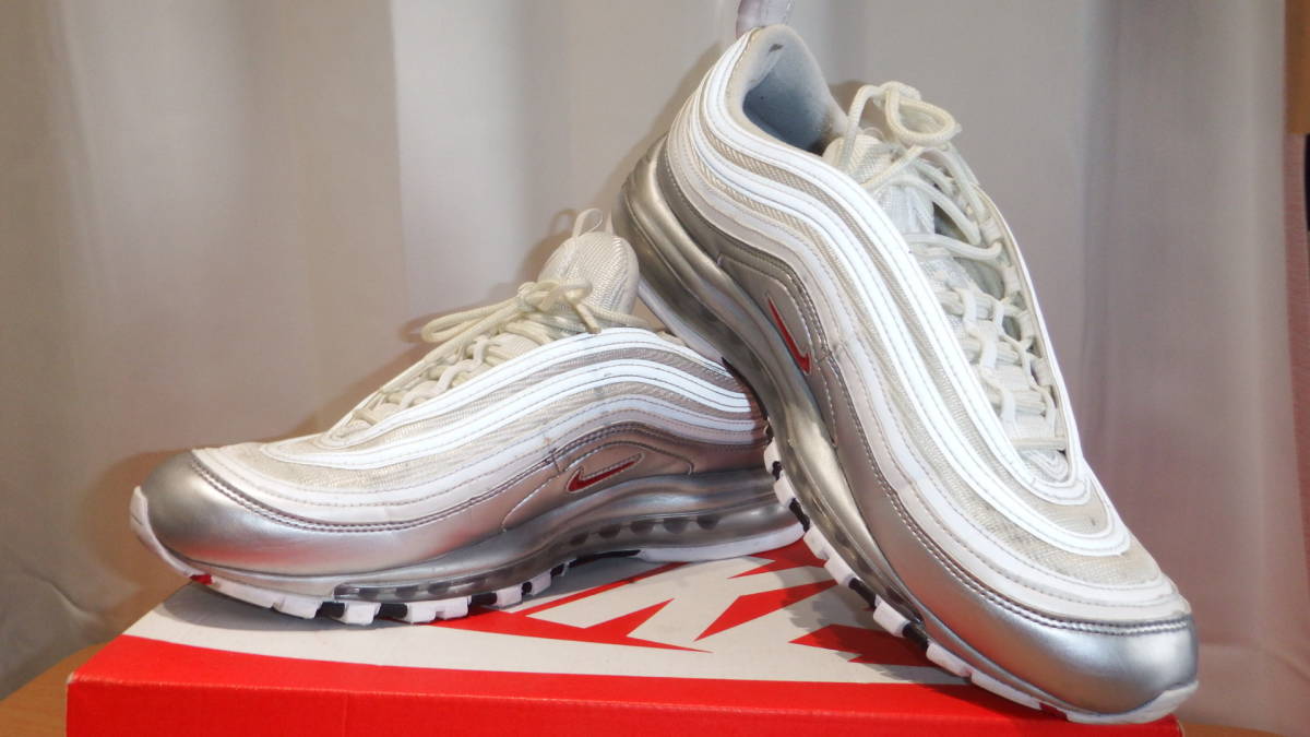 1円スタート NIKE AIR MAX 97 QS ナイキ エア マックス 97 'Metallic Silver and White ...
