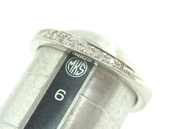 ヨンドシー 4℃ リング PT900×ダイヤモンド 総重量2.7ｇ 約5号 最大幅 2.1mm 超音波洗浄済み 中古 ★