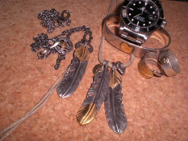 ★ゴローズ★先金フェザー＋細角チェーン、フルセット★キムタク_3