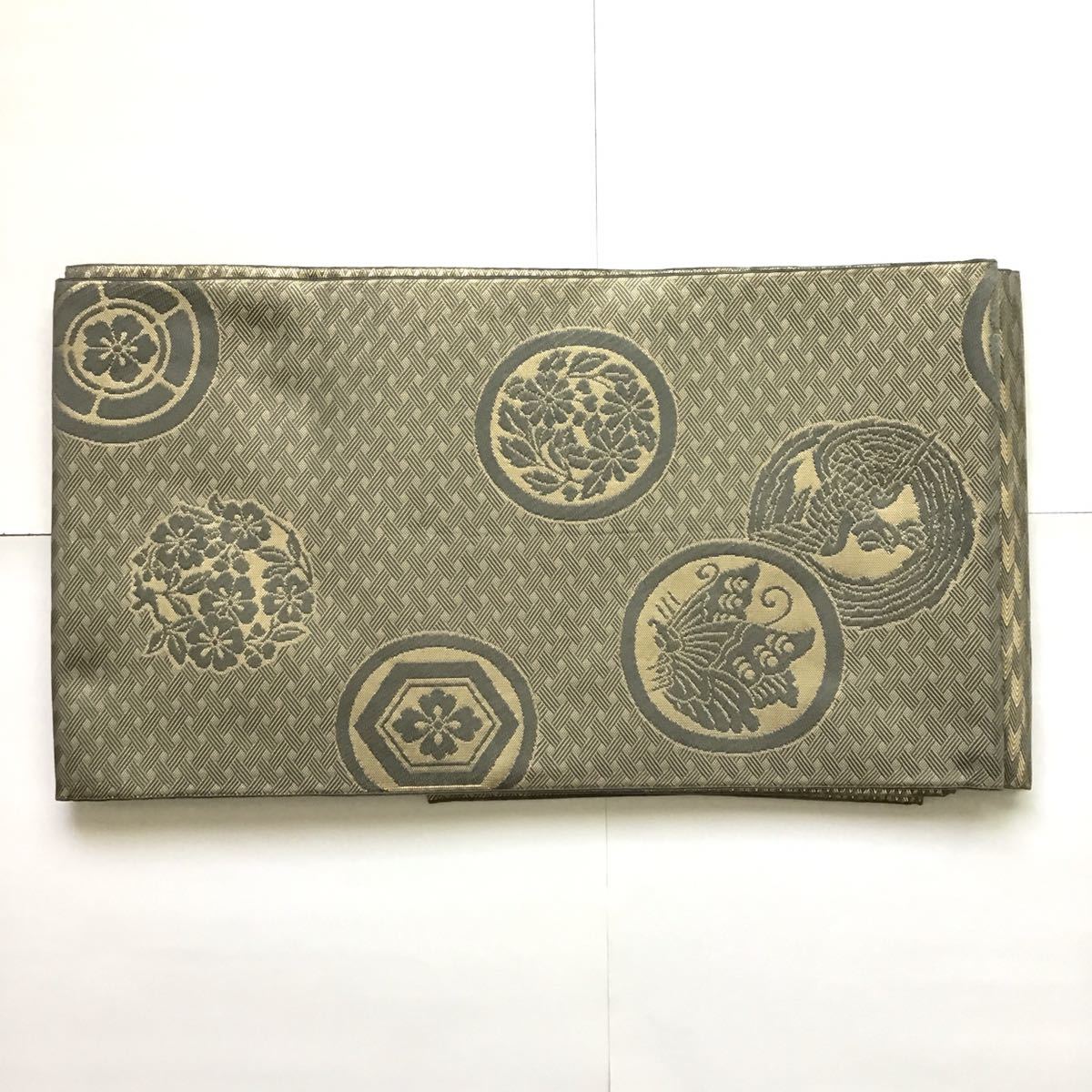 専用帯6851 ●勝山織物謹製 高級 正絹 六通 袋帯 鳥獣戯画 ドークブア□太鼓柄袋帯 鳥獣戯画文様本袋帯 勝山織物製(o72156ne) 帯