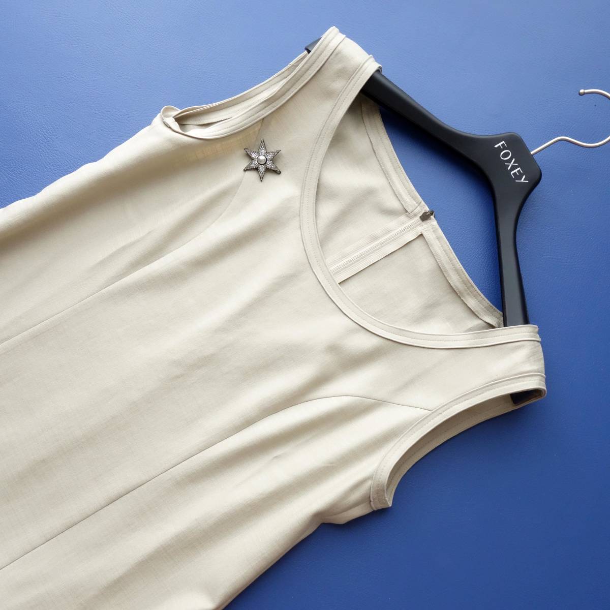 □FOXEY NY□ 40 リネンホイップ ベージュ ワンピース フォクシー