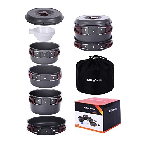  KingCamp キャンプ クッカー セット 鍋 アルミ 4-6人用 調理器具 収納袋付き bbq アウトドア ファ(クッカー)｜売買されたオークション情報、yahooの商品情報をアーカイブ公開 - オークファン クッカー