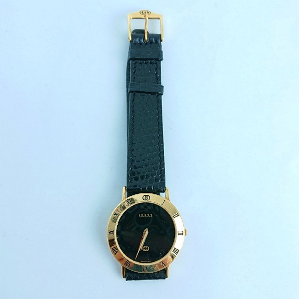 GUCCI グッチ 腕時計 3000M クォーツ メンズ レザーベルト 革ベルト 