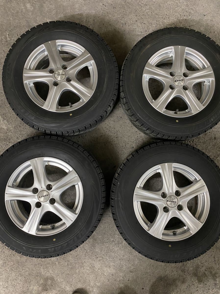 185/70R14 ブリヂストン VRX 2018年 中古 4本 2本バリ山 ☆超バリ山☆2018年製B/S VRX 185/70R14 中古スタッドレスタイヤ4本