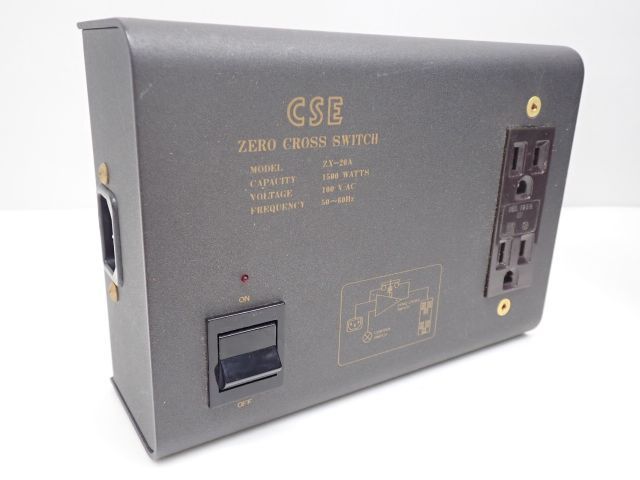 CSE/シーエスイー 2口 ゼロクロススイッチ 電源タップ ZX-20A ∩ 5C22C