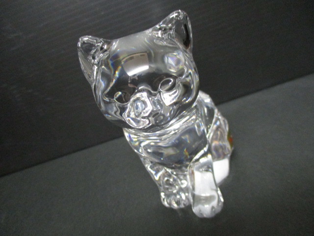 ペーパーウェイト ガラス クリスタル 猫 かわいい 置物 ガラス細工 正規店入荷名入れ代込Noritake ノリタケ となりの Nachtmann 2-U ] バイエルンクリスタル ナハトマン 職人の可愛い仕掛けも！｜ね