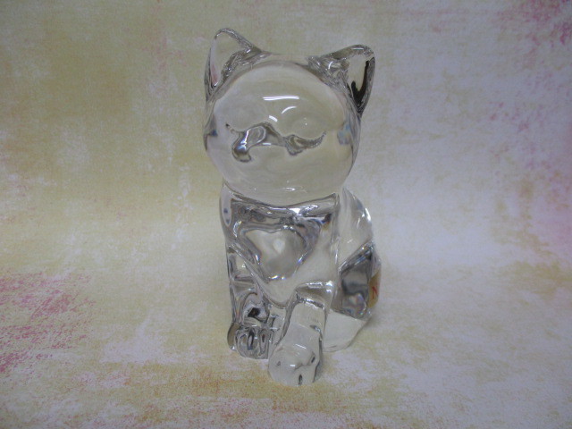 ペーパーウェイト ガラス クリスタル 猫 かわいい 置物 ガラス細工 正規店入荷名入れ代込Noritake ノリタケ となりの Nachtmann 2-U ] バイエルンクリスタル ナハトマン 職人の可愛い仕掛けも！｜ね