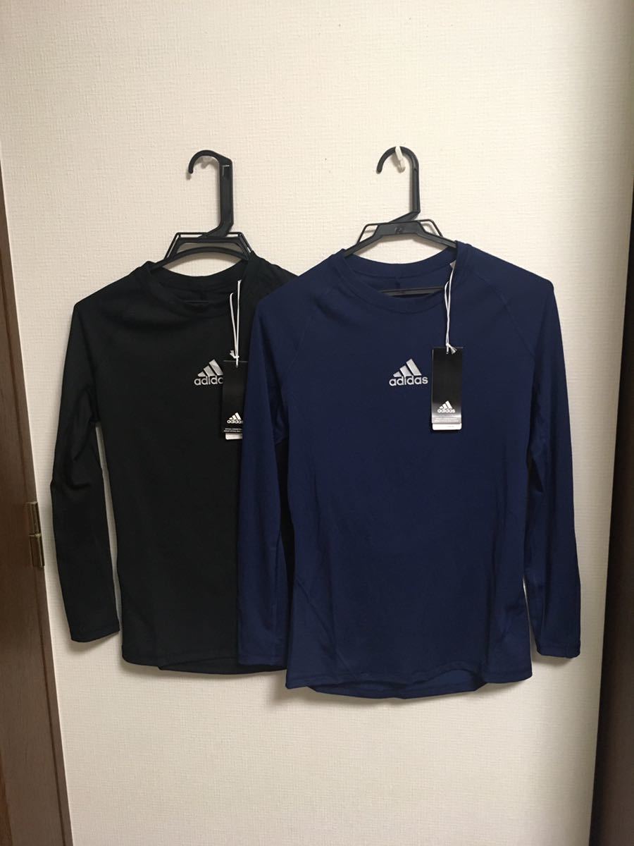 人気セール，定番人気 アディダス adidas 長袖Tシャツ ストレッチ M ブラック ダークブルー 2枚セット(アディダス)｜売買されたオークション情報、yahooの商品情報をアーカイブ公開 - オークファン ジャージ