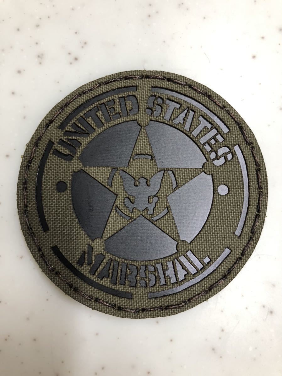 USMS US MARSHAL USマーシャル バッジ 全体嵌込型 革製ホルダー 黒
