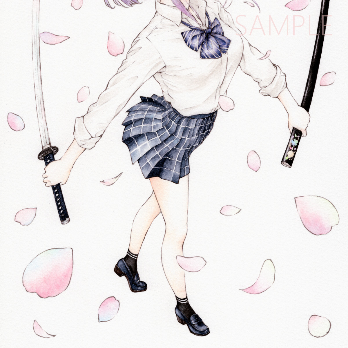 手描きイラスト 制服と日本刀 1 手描きイラスト 売買されたオークション情報 Yahooの商品情報をアーカイブ公開 オークファン Aucfan Com