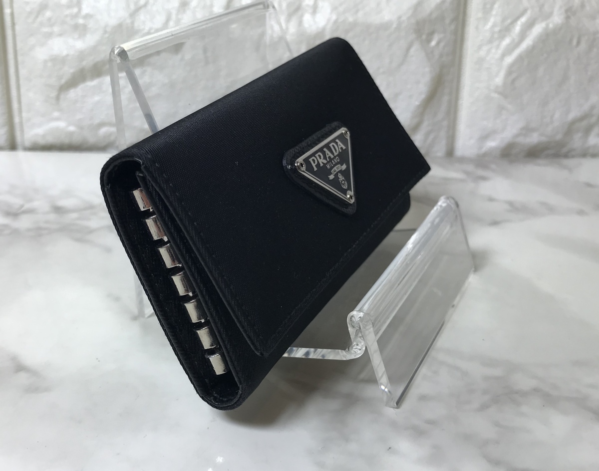 □□【未使用】プラダ PRADA 6連キーケース ナイロンxブラック系