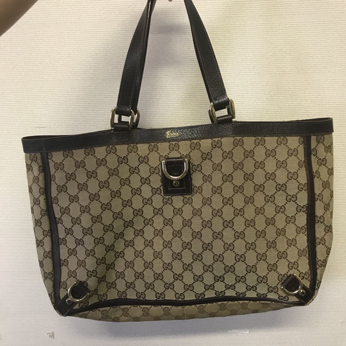 GUCCI グッチ トートバッグ GG柄 持ち手補修あり スレ大 中古 20200718