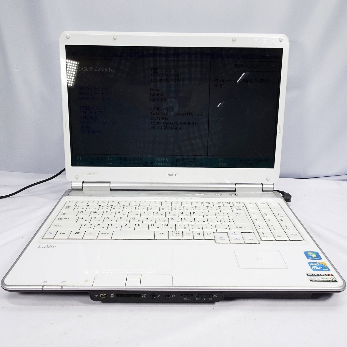 中古 格安買取 【ジャンク】NEC LaVie L LL750/WG6W Core i5 M 430