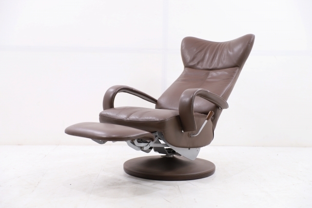 カリモク「ディレトーレ」22万 本革 リクライニングソファ シングル