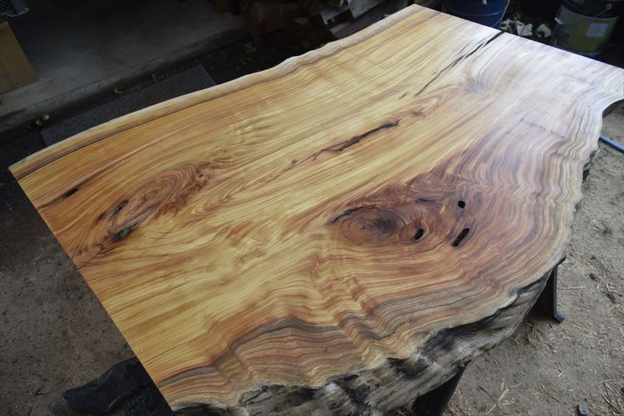 小物入れ 欅(ケヤキ) 幅9.7cm 高20.5cm 茶筒型 円筒形 超銘木