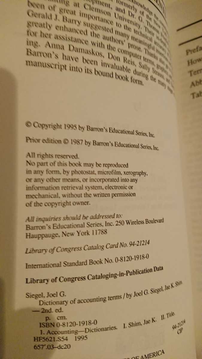 【送料無料】Joel G. Siegel, Jae K. Shim『Dictionary of Accounting Terms』第2版_3