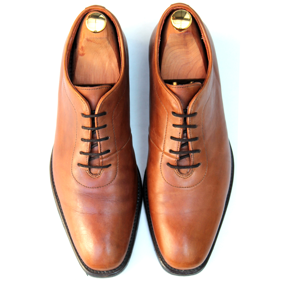 SCOTCH GRAIN セミブローグ ブラック 24.5cm 良品☆ジャンカルロモレリ G.C.morelli☆ホールカット 39＝24.5cm