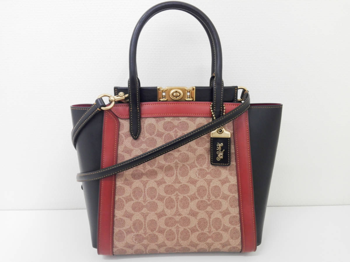 美品 COACH コーチ トートバッグ ショルダーバッグ 2way トループ 
