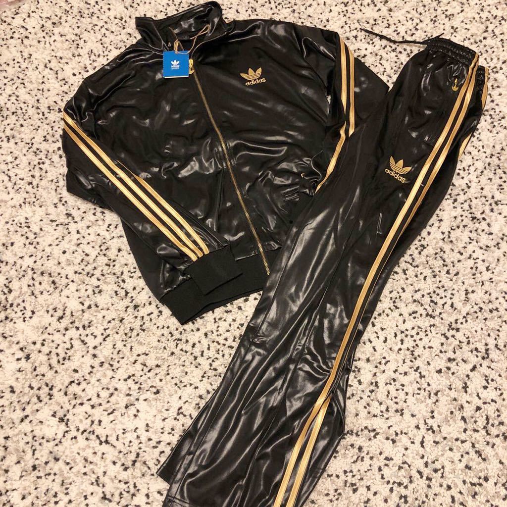 【限定SALE，新作登場】 adidas アディダス コーティングジャージ CHILE62 上下セット セットアップ 黒 金 サイズ L(アディダス)｜売買されたオークション情報、yahooの商品情報をアーカイブ公開 - オークファン ジャージ