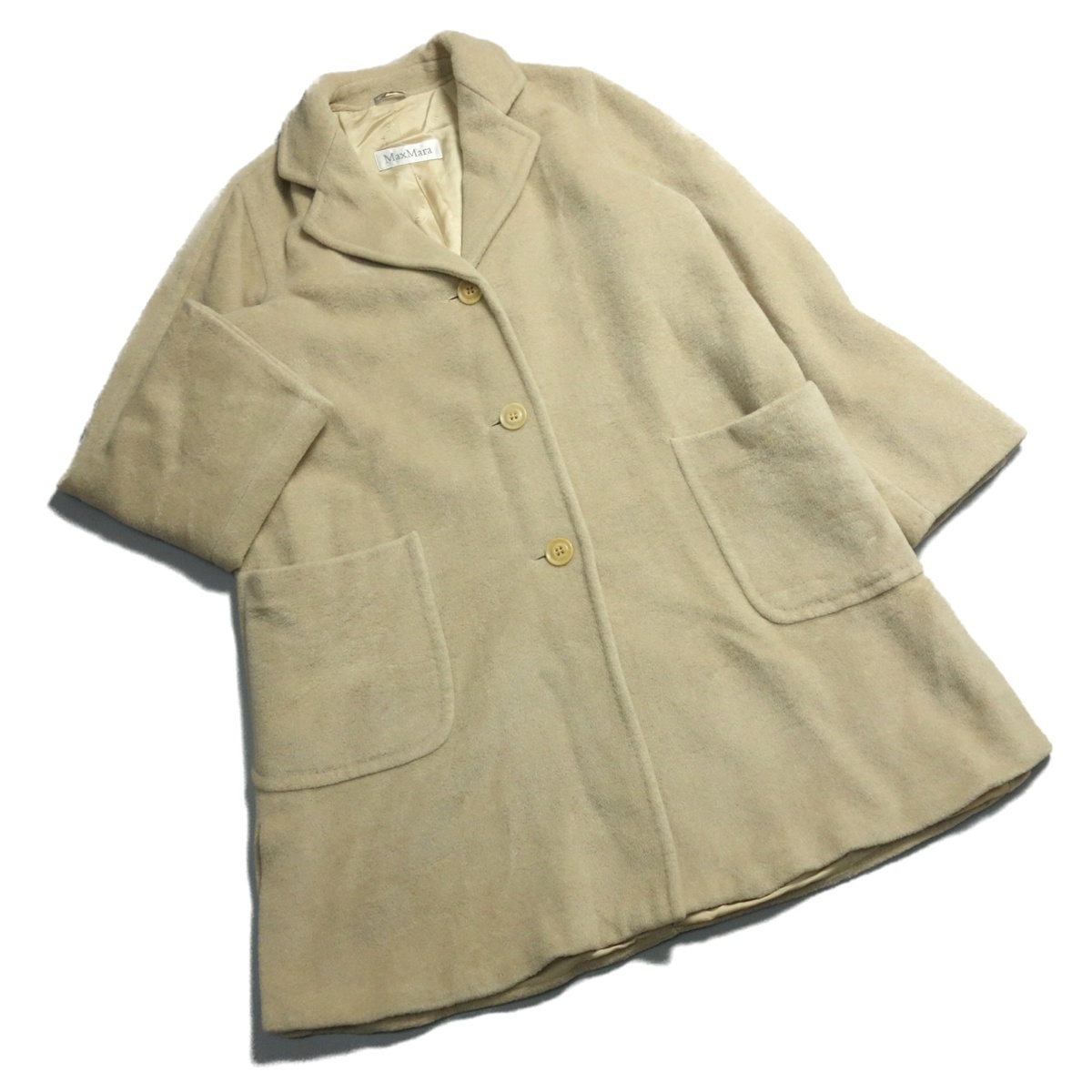 1円 Max Mara マックスマーラ イタリア製 白タグ カシミヤ混 ウール A