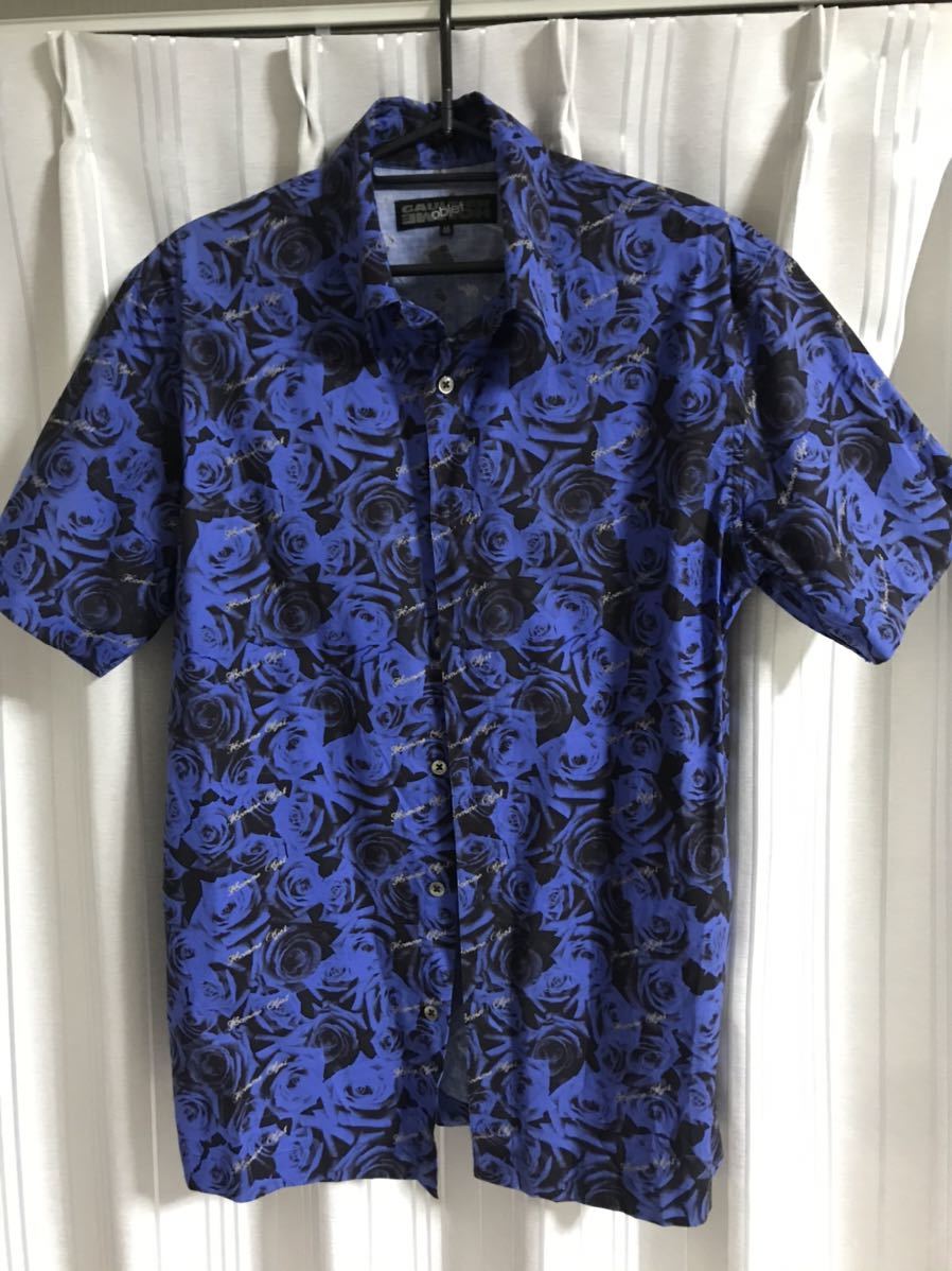 GAULTIER HOMME objet 半袖シャツ ブラック&ブルー | GATTOANDREA.COM