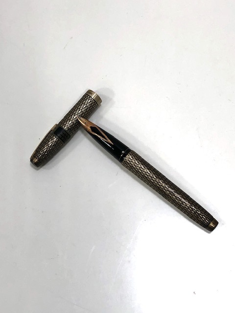 11575】SHEAFFER シェーファー 万年筆 スターリングシルバー ペン先14K