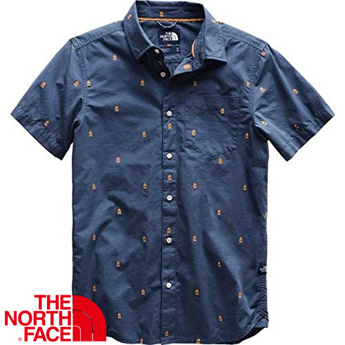 お得，定番人気 THE NORTH FACE ノースフェイス M SHORT SLEEVE BAYTRAILJAQUARD SHIRT キャンプファイヤー刺繍 ネイビー(半袖シャツ)｜売買されたオークション情報、yahooの商品情報をアーカイブ公開 - オークファン 男性用