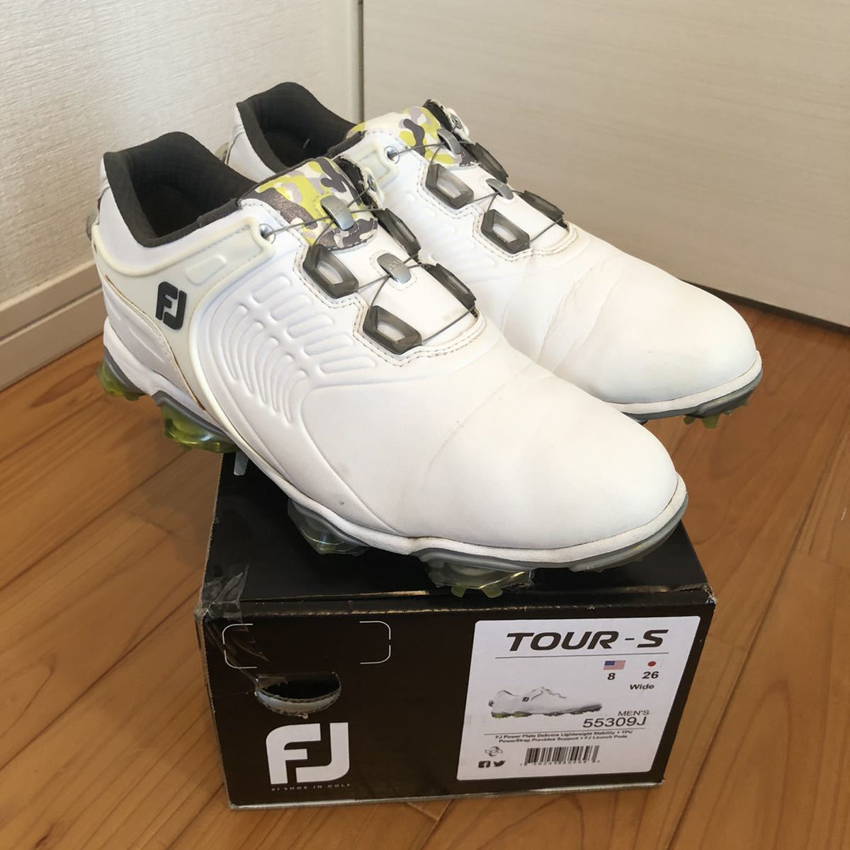 定番，大得価 2ラウンド使用 26㎝ FOOTJOY FJ TOUR-S フットジョイ ツアー S ゴルフ シューズ アイコン icon エナメル マイジョイズ DNA xps(26.0cm)｜売買されたオークション情報、yahooの商品情報をアーカイブ公開 - 26.0cm
