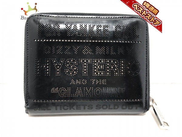 ヒステリックグラマー HYSTERIC GLAMOUR 2つ折り財布 レザー 黒