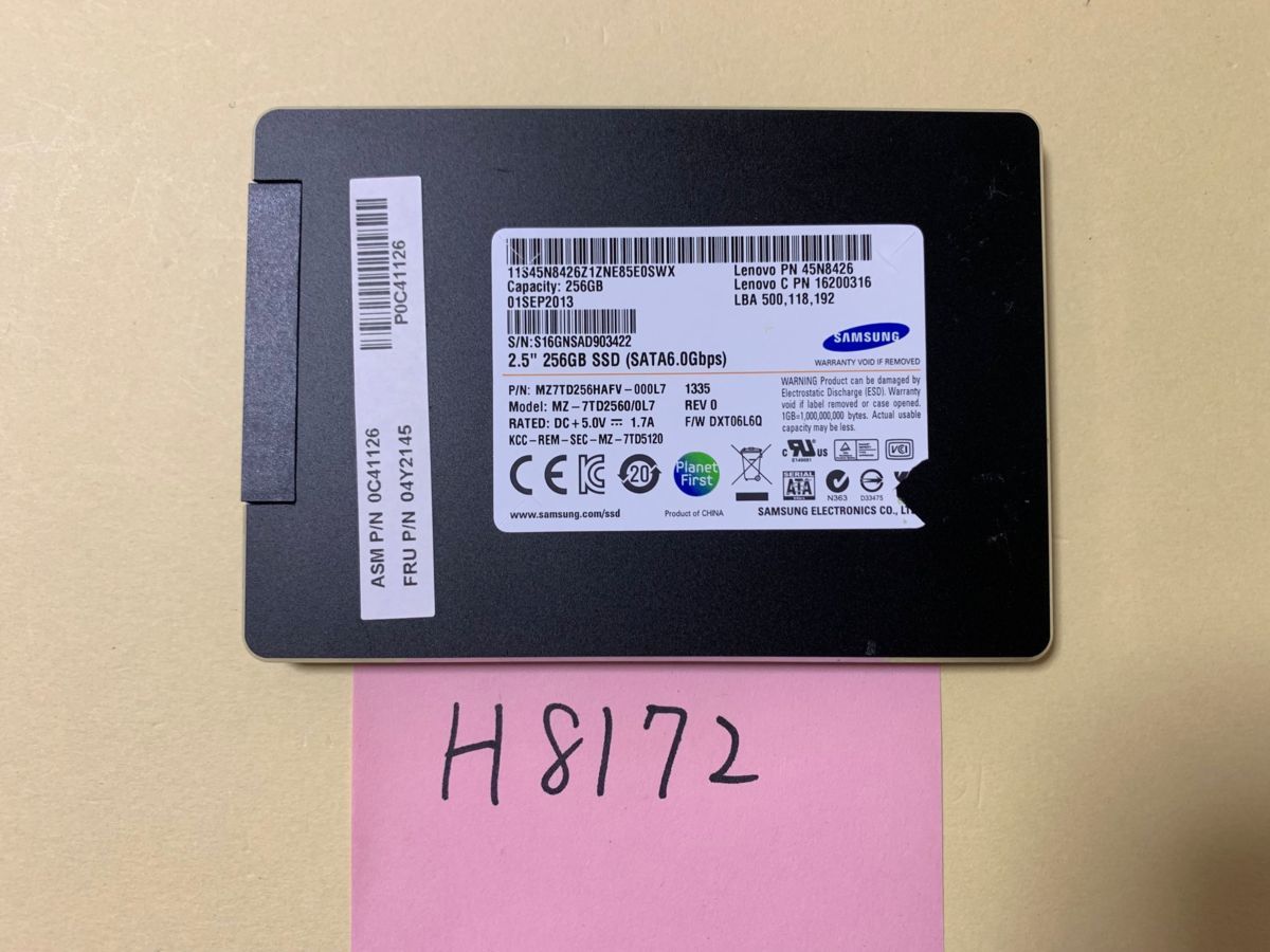 人気定番，高品質 SAMSUNG SSD MZ7TD256HAFV 256GB 2.5インチ SATA SSD256GB 使用時間5042H H8172(256GB～)｜売買されたオークション情報、yahooの商品情報をアーカイブ公開 - オークファン 256GB～