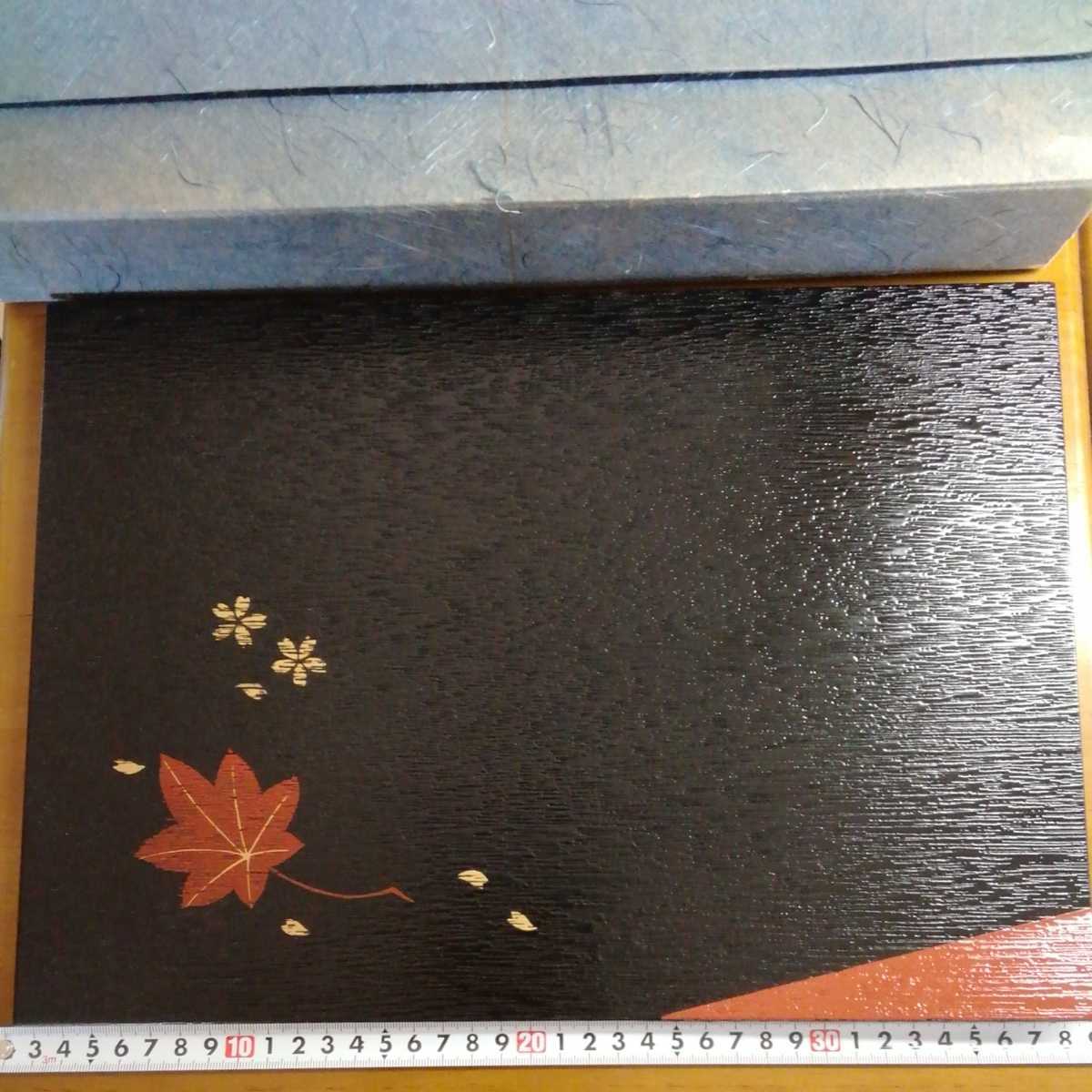 隅折卓上膳 5枚セット 越前漆器 縦26cm 横36cm お盆 木製 工芸品 盆