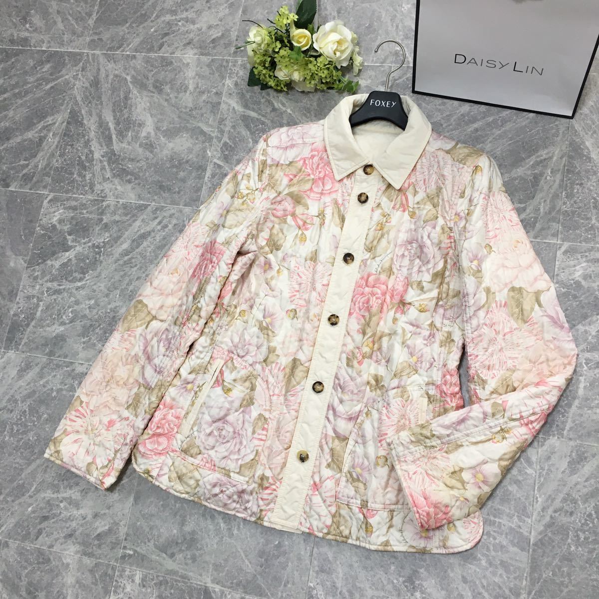 美品 フェラガモ Ferragamo 花柄 リバーシブル ブルゾン ジャケット