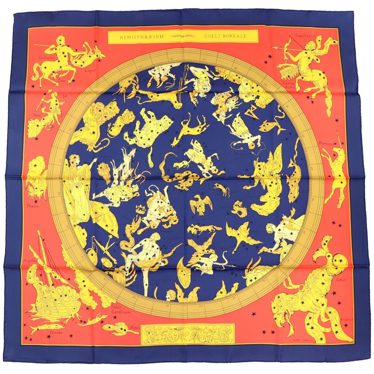 エルメス HERMES カレ90 HEMISPHARIUM COELI BOREALE 星座柄パズル