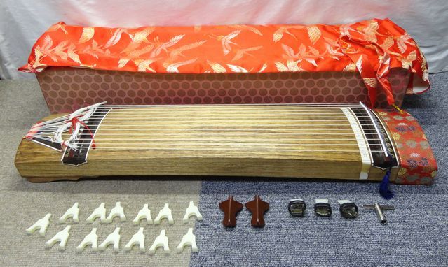 【特注品】和琴 長さ92cm NK212】ミニ琴 文化琴 鑑賞 演奏 全長約61cm 和楽器 ホビー 木製 箏