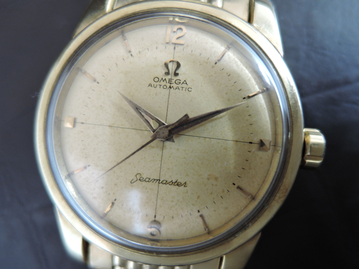 ジャンク ヴィンテージ OMEGA Seamaster 自動巻 梨地文字盤