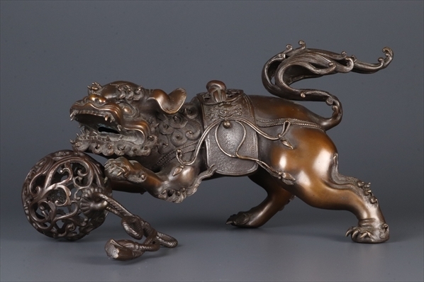 香道具 銅器 玉乗り獅子 香炉 香櫨 透かし火屋 仏具 骨董品 美術品 香道具 銅器 玉乗り獅子 香炉 香櫨 透かし火屋 仏具 骨董品 美術品 4394bha