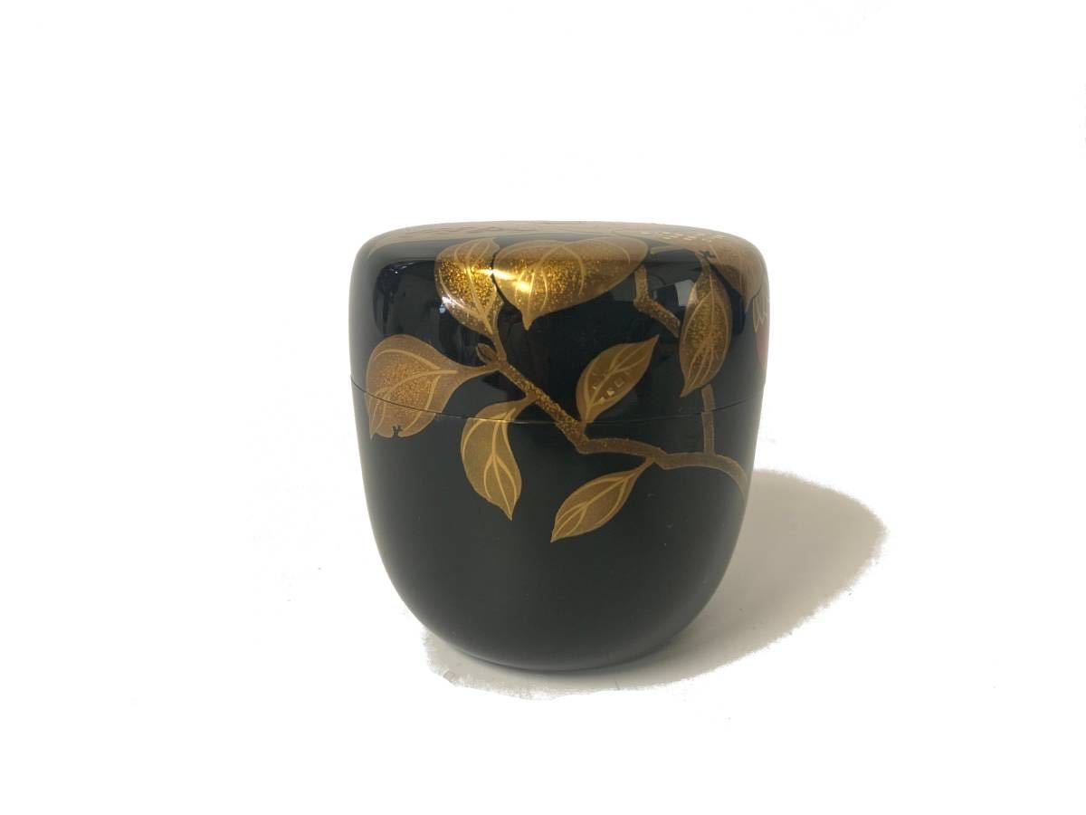 茶道具 棗 輪島塗 共箱 - 共箱共布 葵蒔絵 平野桂山(五郎)作 V534