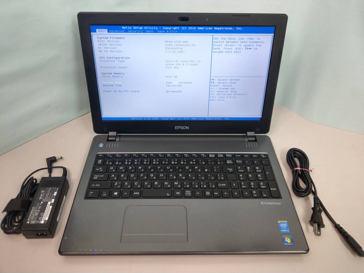 EPSON Endeavor NJ5900E Core i7-4700MQ 2.4GHz 4コア8スレ 4GB 250GB
