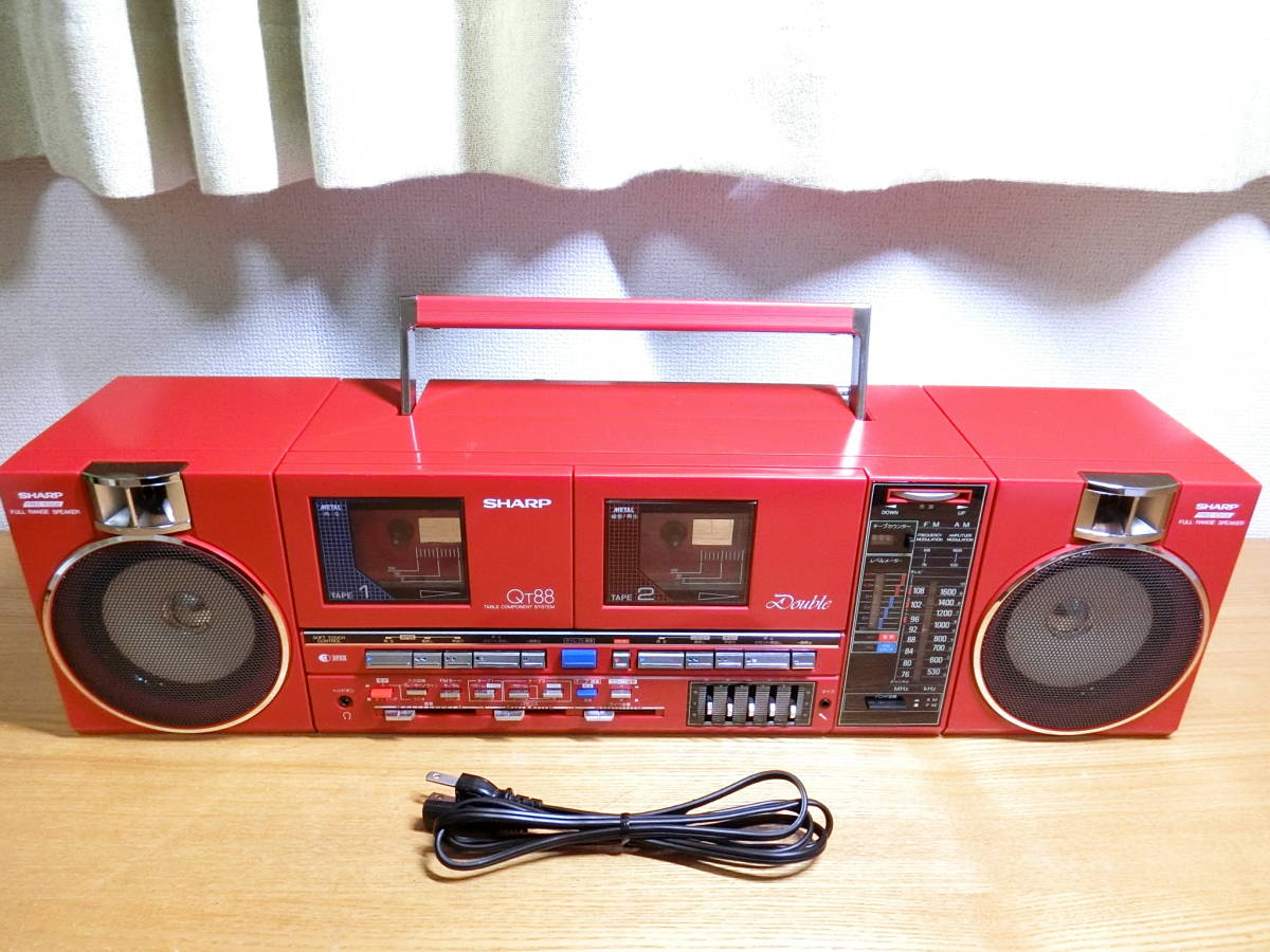 SHARP QT88 ラジカセ シャープ ジャンク品 シャープ QT-88R 赤/レッド ラジカセ本体 ジャンク品 SHARP/QT88R