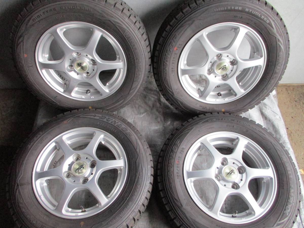 ★8.5分山★17年製★ダンロップ　155/80R13 　社外アルミ 13×4.5J +35 4穴100 　　1036